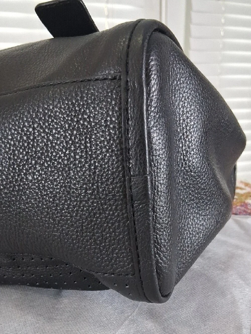 b. makowsky Black Leather Duffel Satchel